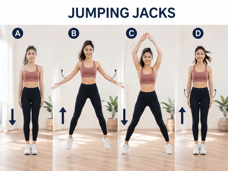 Thực hiện đúng từng bước jumping jack giúp tăng hiệu quả và giảm áp lực lên các khớp.