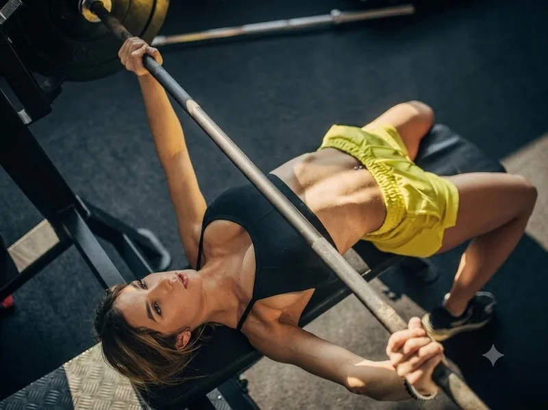 Bench press là bài đẩy tạ trên ghế giúp phát triển sức mạnh cơ ngực, vai trước và cơ tam đầu.